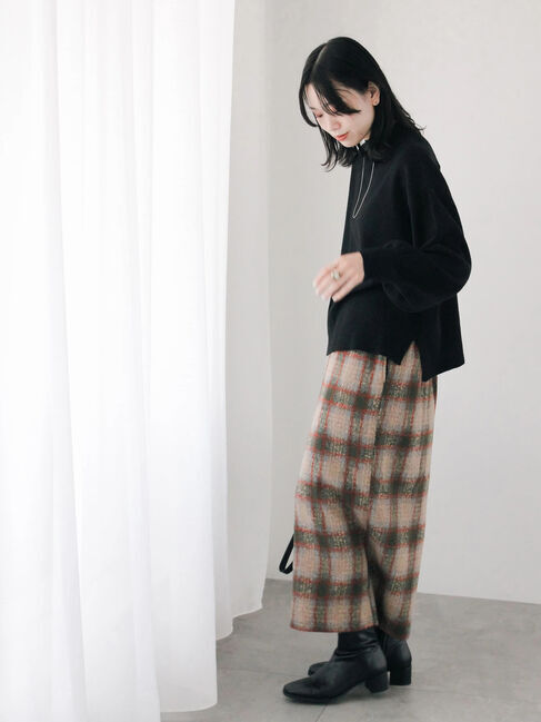 Samansa Mos2 blue「チェック柄スカート」|スカート|