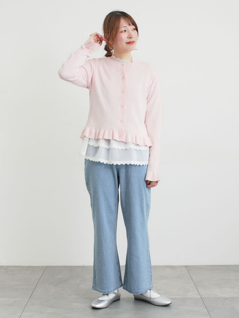 Samansa Mos2「フリルニットカーディガン」|カーディガン|