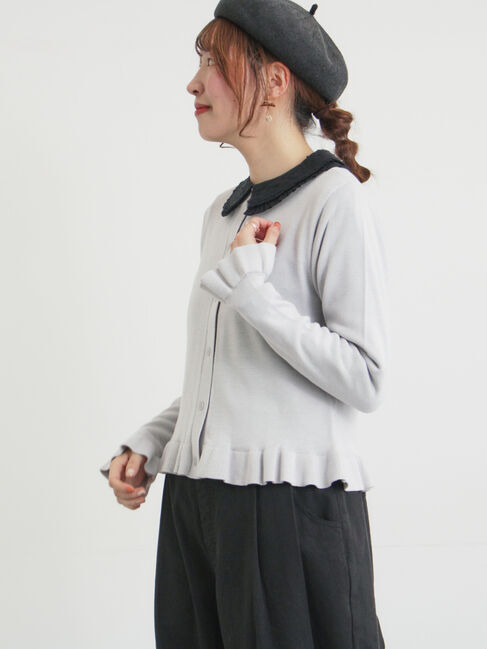 Samansa Mos2「フリルニットカーディガン」|カーディガン|