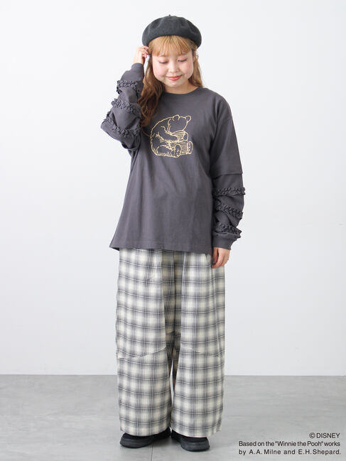 Samansa Mos2「【Disney】くまのプーさん袖フリルロンT」|Tシャツ・カットソー|