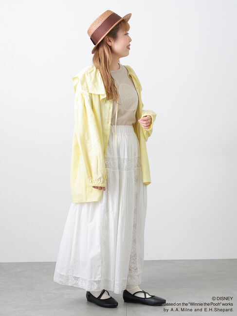 Samansa Mos2「【Disney】くまのプーさんレースモチーフTシャツ」|Tシャツ・カットソー|