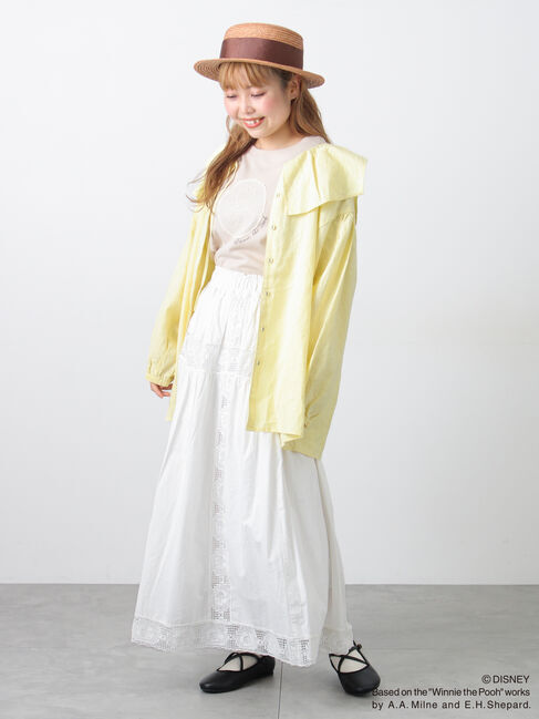 Samansa Mos2「【Disney】くまのプーさんレースモチーフTシャツ」|Tシャツ・カットソー|