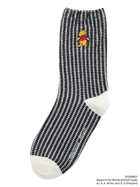 Samansa Mos2「【Disney】くまのプーさん/ワンポイント刺繍ソックス」|ソックス|