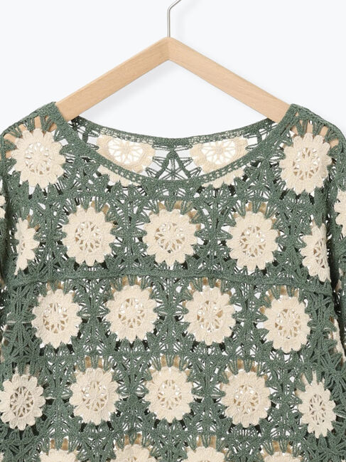 Samansa Mos2「モチーフ編みニットプルオーバー」|ニット・セーター|