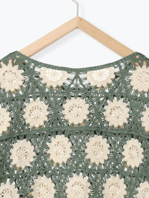 Samansa Mos2「モチーフ編みニットプルオーバー」|ニット・セーター|