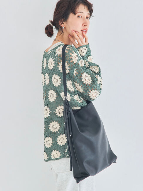 Samansa Mos2「モチーフ編みニットプルオーバー」|ニット・セーター|