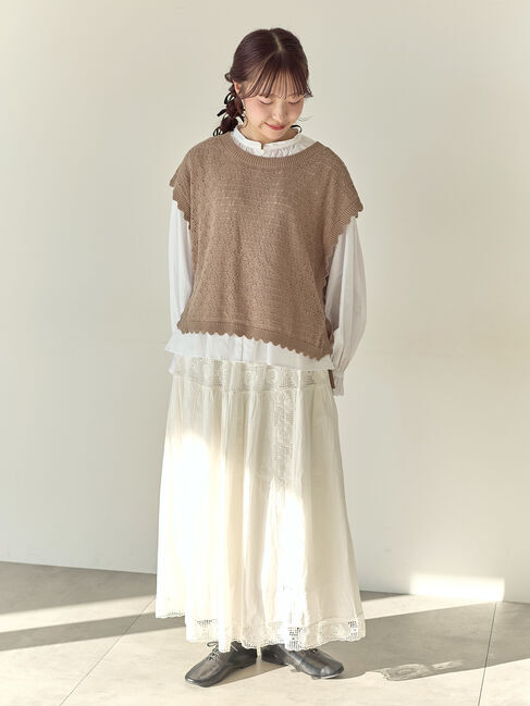 Samansa Mos2「【Cross&times;Staff】前後2WAYニットベスト」|ダウンベスト・ベスト|