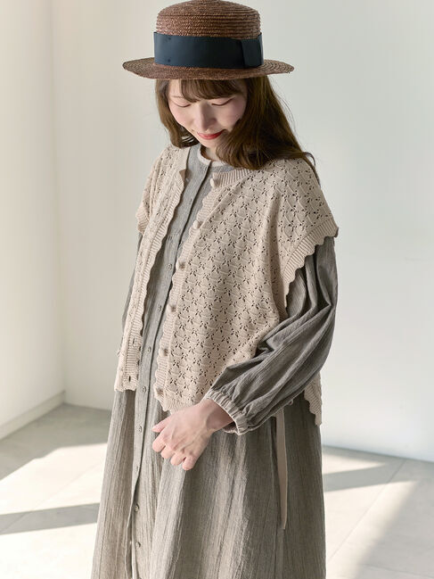 Samansa Mos2「【Cross&times;Staff】前後2WAYニットベスト」|ダウンベスト・ベスト|