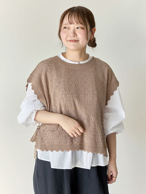 Samansa Mos2「【Cross&times;Staff】前後2WAYニットベスト」|ダウンベスト・ベスト|