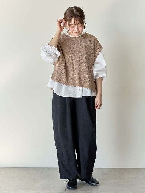 Samansa Mos2「【Cross&times;Staff】前後2WAYニットベスト」|ダウンベスト・ベスト|