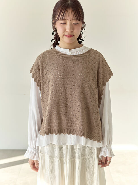 Samansa Mos2「【Cross&times;Staff】前後2WAYニットベスト」|ダウンベスト・ベスト|