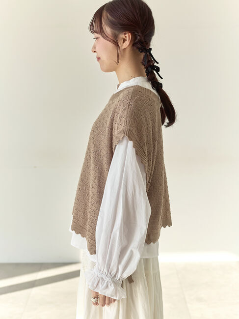 Samansa Mos2「【Cross&times;Staff】前後2WAYニットベスト」|ダウンベスト・ベスト|