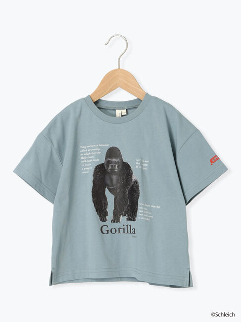 Samansa Mos2 Lagom「【schleich】アニマルアソートプリントT」|Tシャツ・カットソー|ブルー