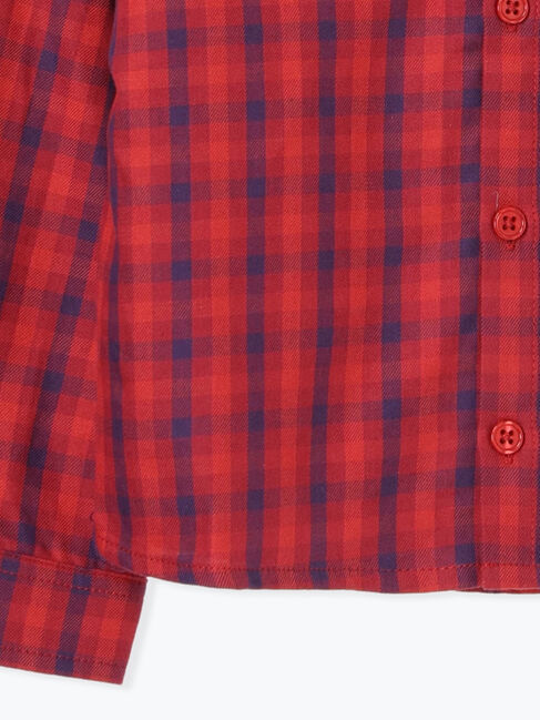 Samansa Mos2 Lagom「チェックバンドカラーシャツ」|シャツ・ブラウス|