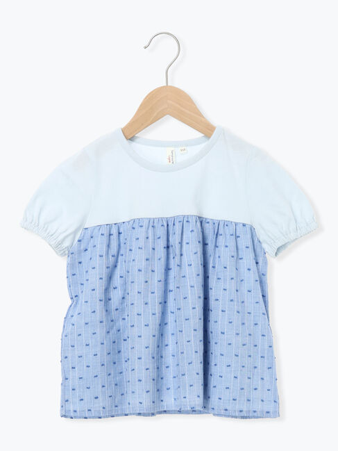 Samansa Mos2 Lagom「ドビードットドッキングカットソー」|Tシャツ・カットソー|サックスブルー