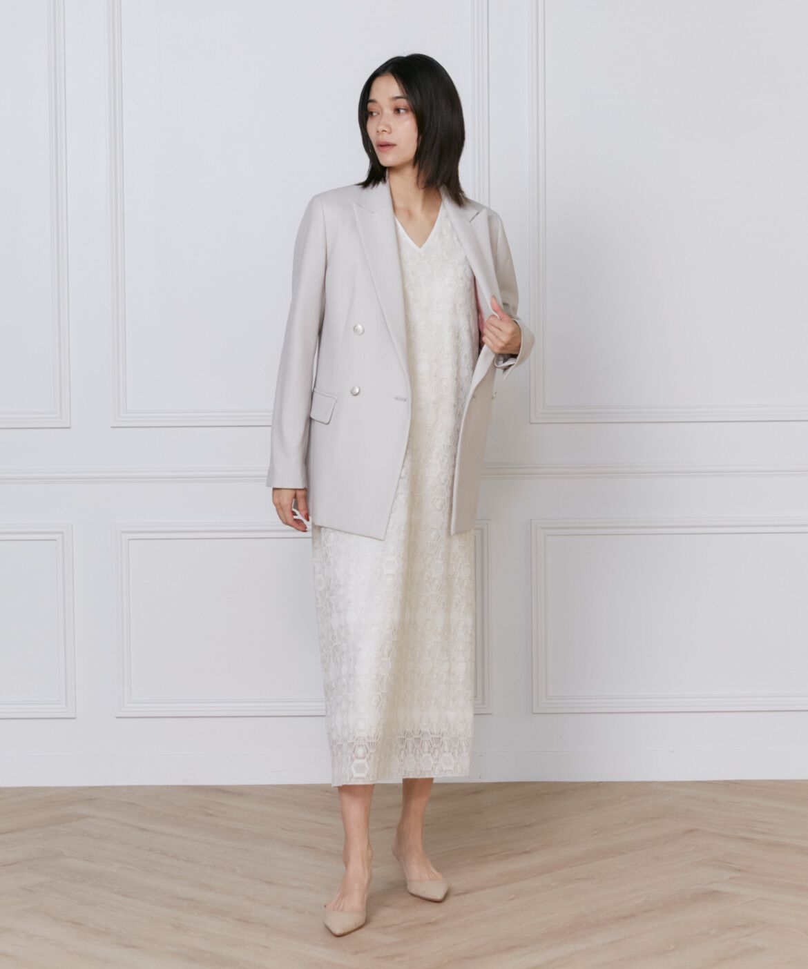 INED「ダブルブレストジャケット」|テーラードジャケット|