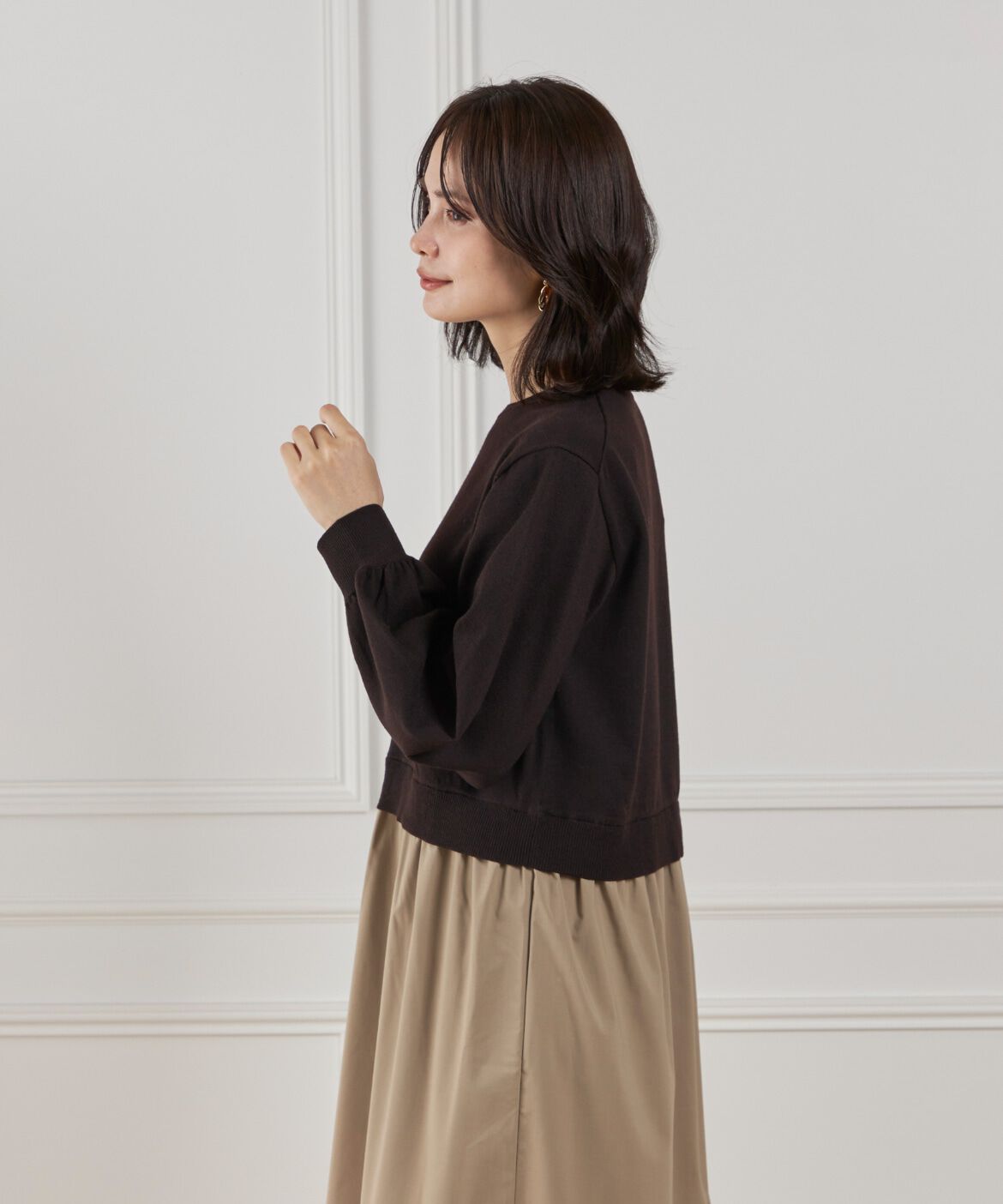 Le Souk「異素材コンビネーションワンピース」|ワンピース|