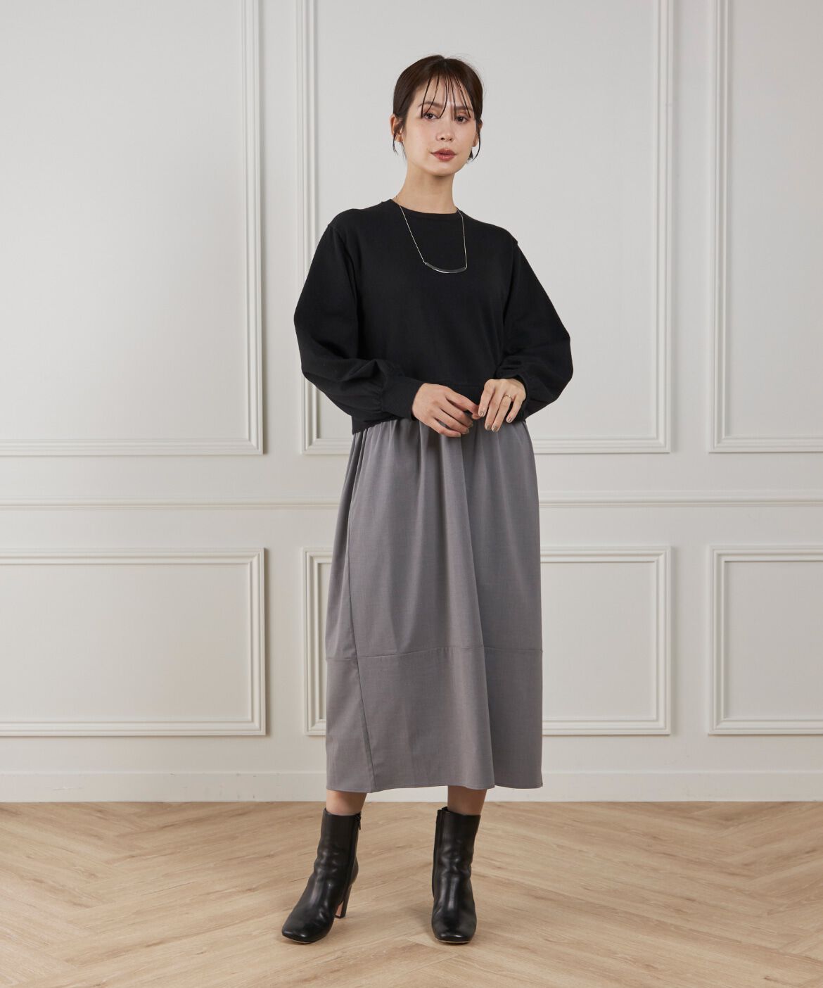 Le Souk「異素材コンビネーションワンピース」|ワンピース|