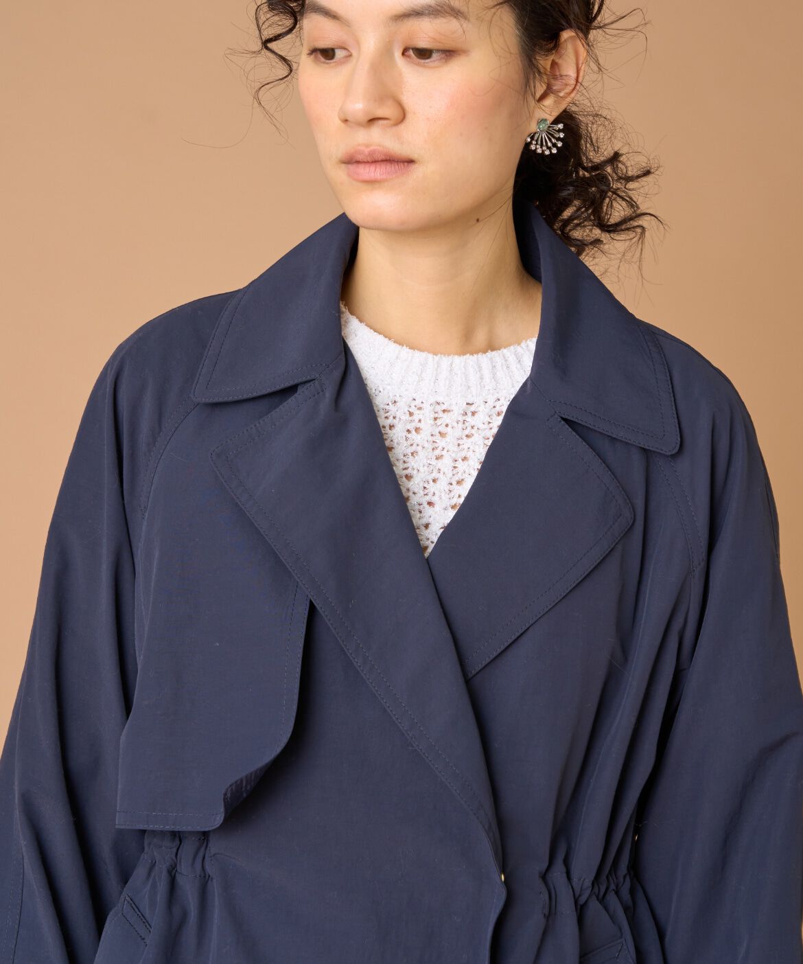 INED「ショートトレンチジャケット」|ピーコート|