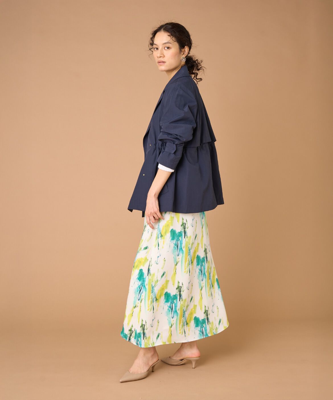 INED「ショートトレンチジャケット」|ピーコート|