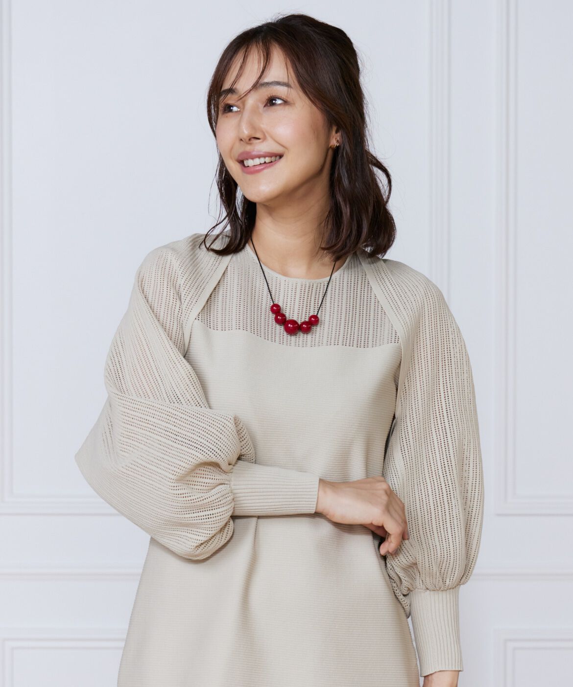 ef-de Black「赤玉ネックレス」|ネックレス|