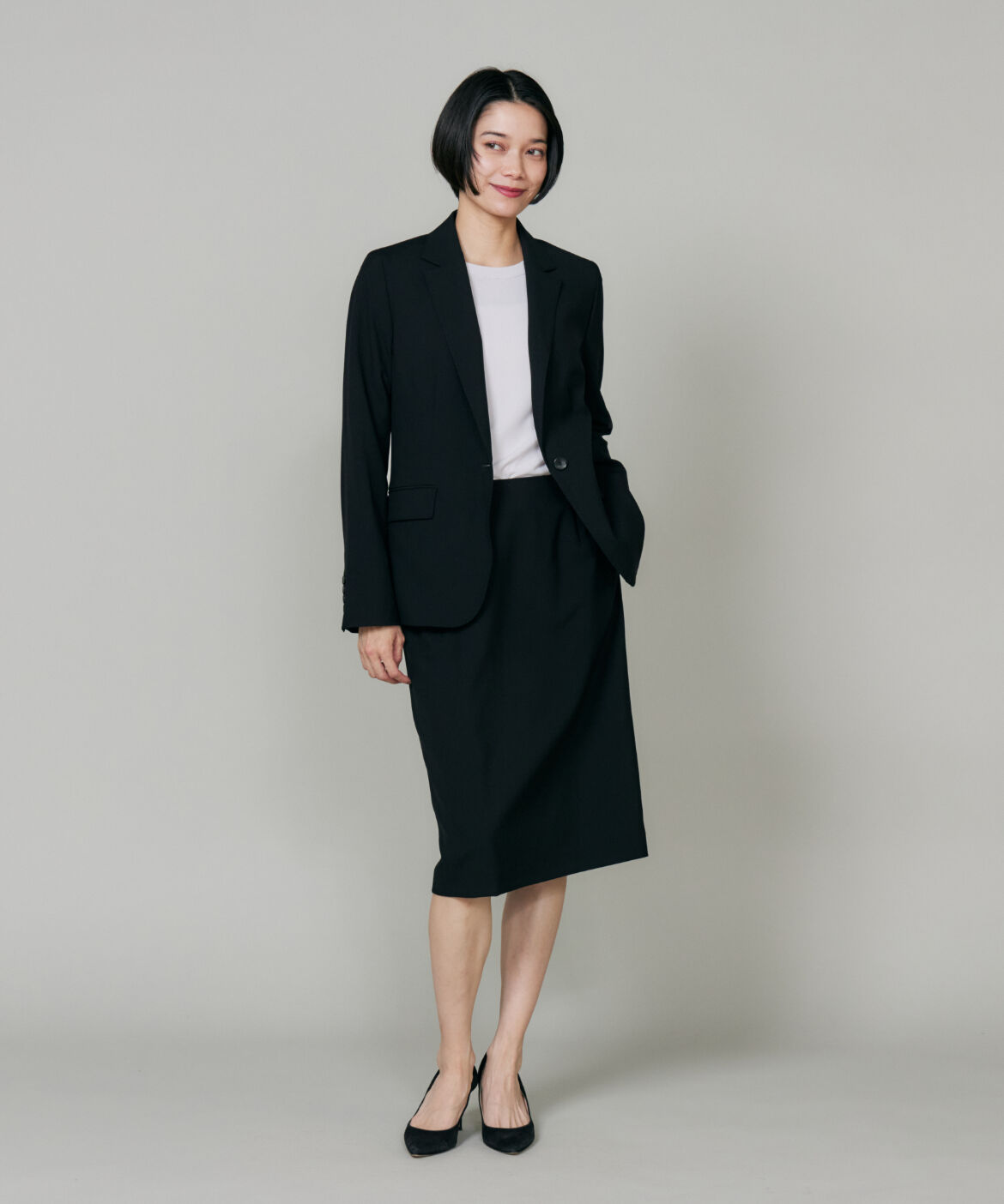 INED「《大きいサイズ》オゾン防縮加工ペンシルスカート」|タイト|