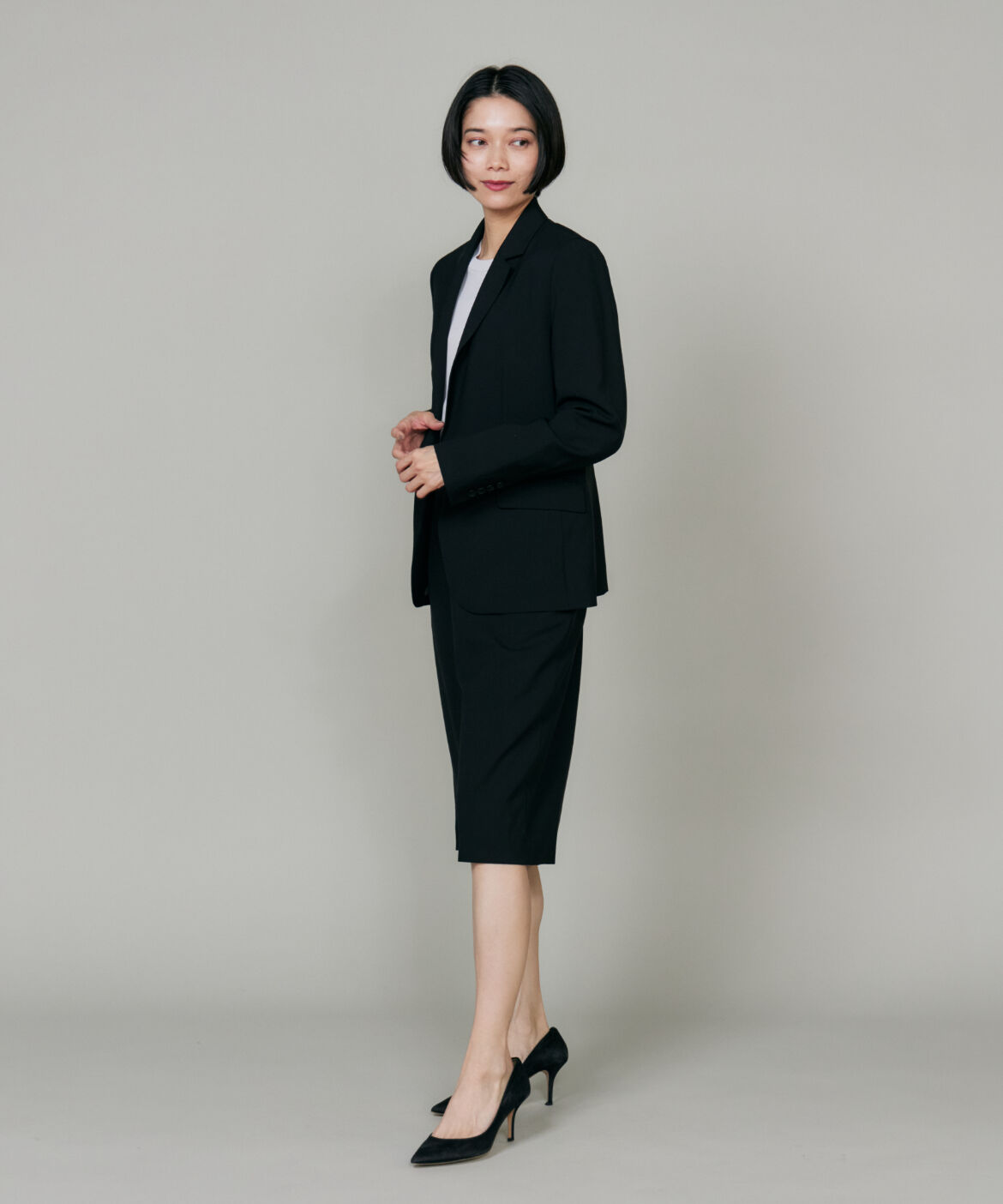 INED「《大きいサイズ》オゾン防縮加工ペンシルスカート」|タイト|