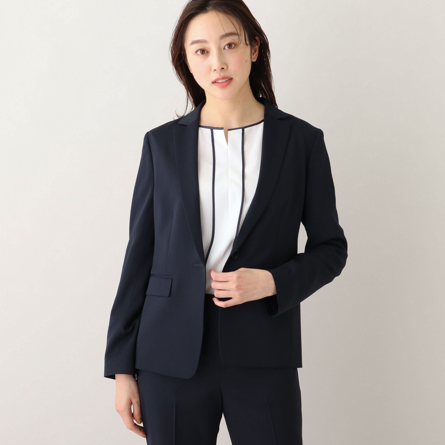 UNTITLED「【軽くて快適！】ウール混 ストレッチテーラードジャケット」|テーラードジャケット|ダークネイビー(09