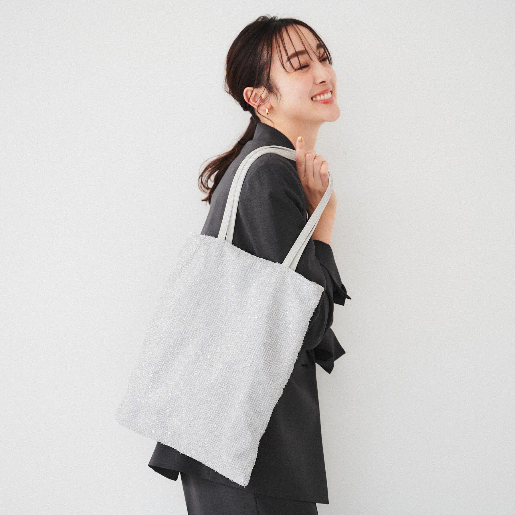 UNTITLED「スパンコールメッシュトート」|トートバッグ|