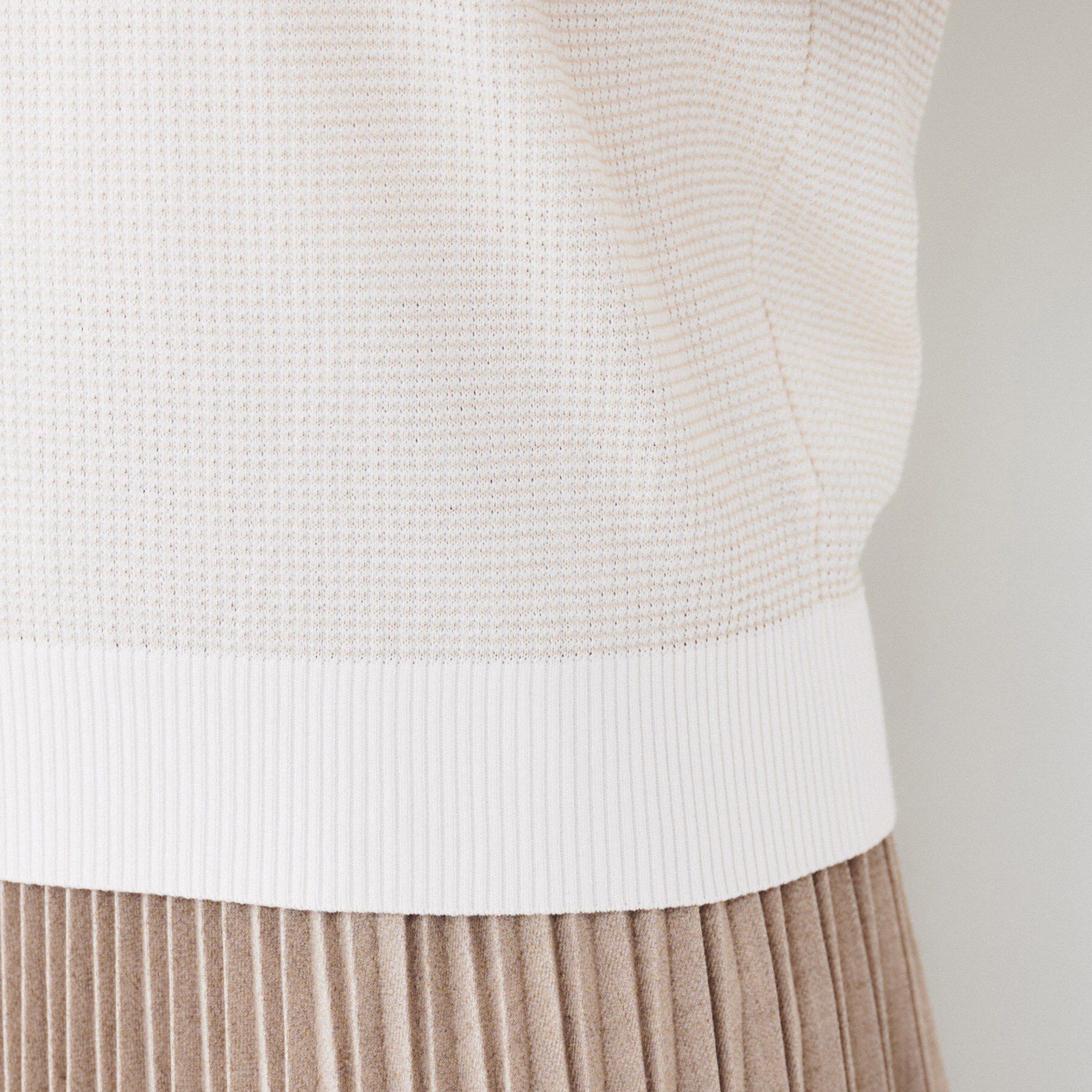 UNTITLED「【配色カラー/アンサンブル可能】きれいめ七分袖ニット」|ニット・セーター|