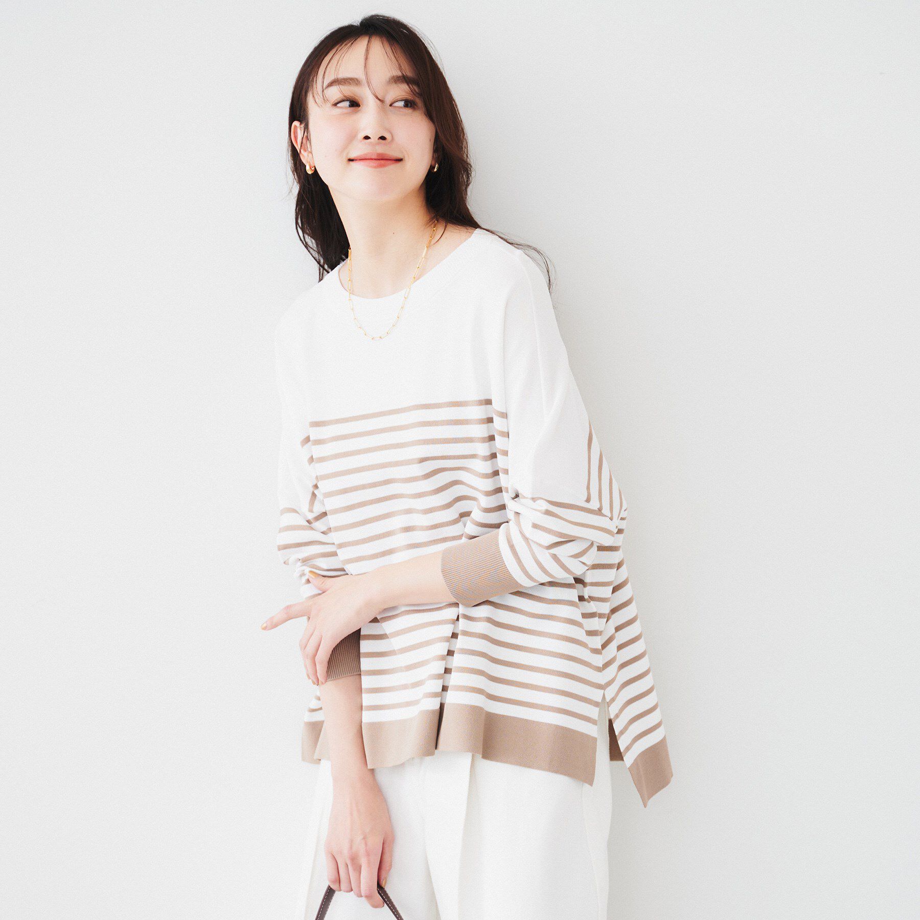 UNTITLED「【体型カバー/透けにくい】ワイドシルエットニット」|ニット・セーター|