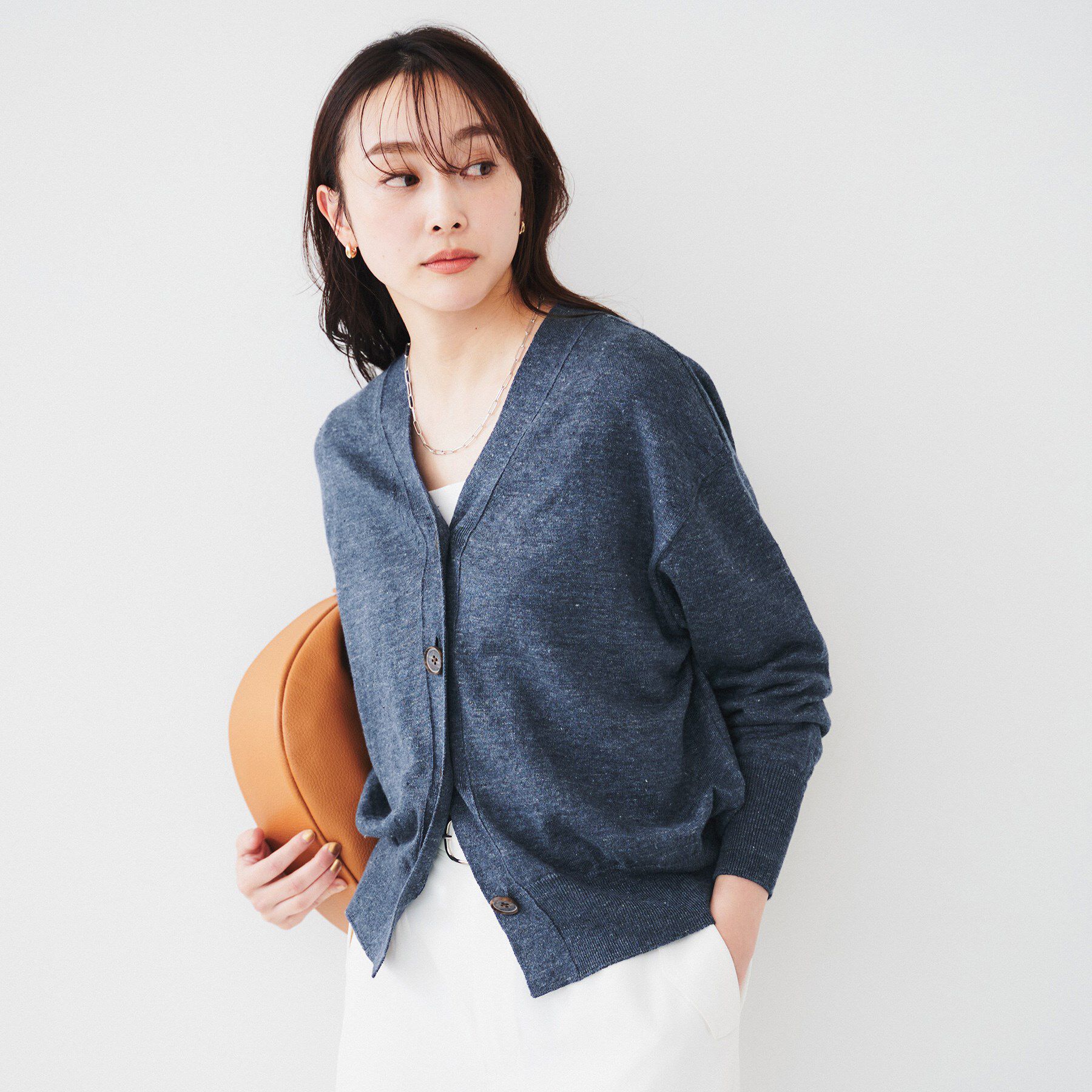 UNTITLED「【アンサンブル可能/手洗い可】リネン混ベーシックカーディガン」|カーディガン|
