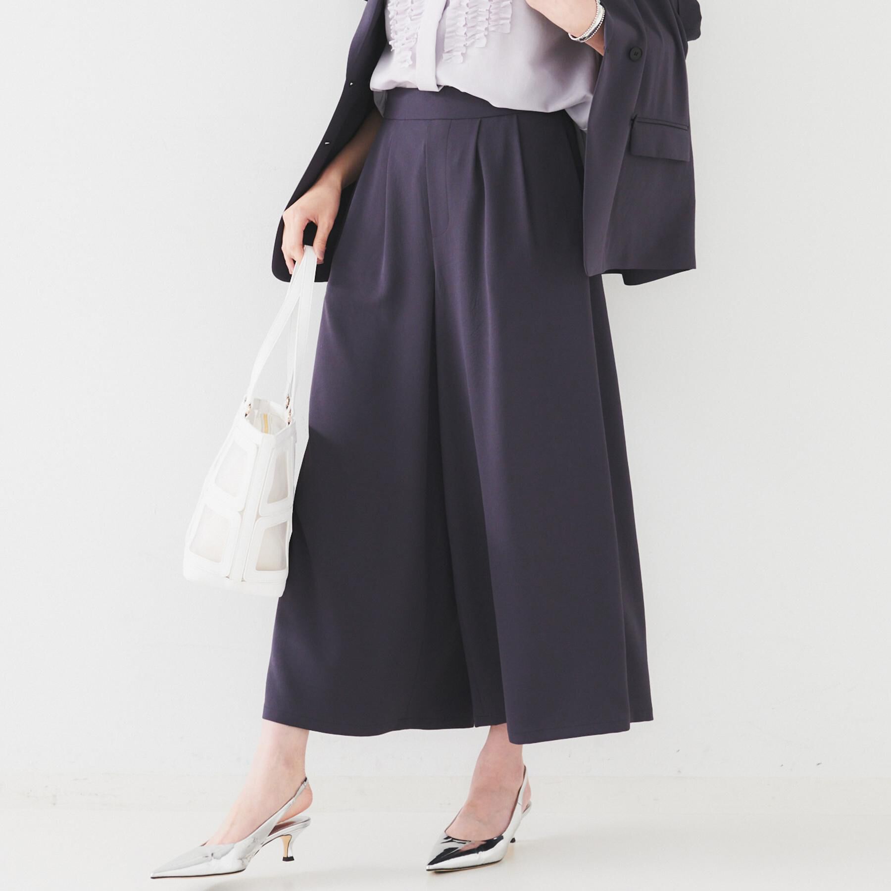 UNTITLED「【セットアップ可/接触冷感/イージーケア】リラクミスト タックワイドパンツ」|その他|