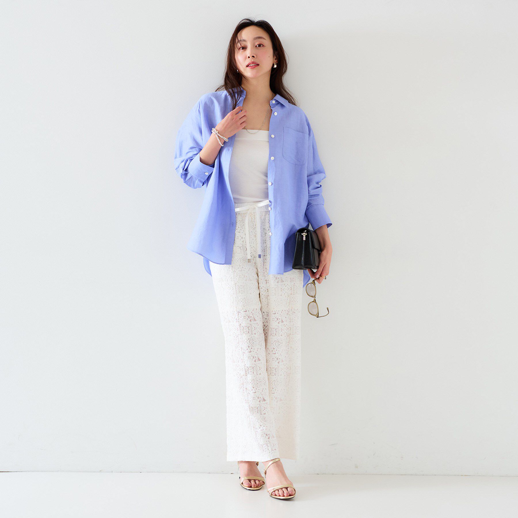 UNTITLED「【セットアップ可能/トレンド】クロシェ風レースワイドパンツ」|その他|