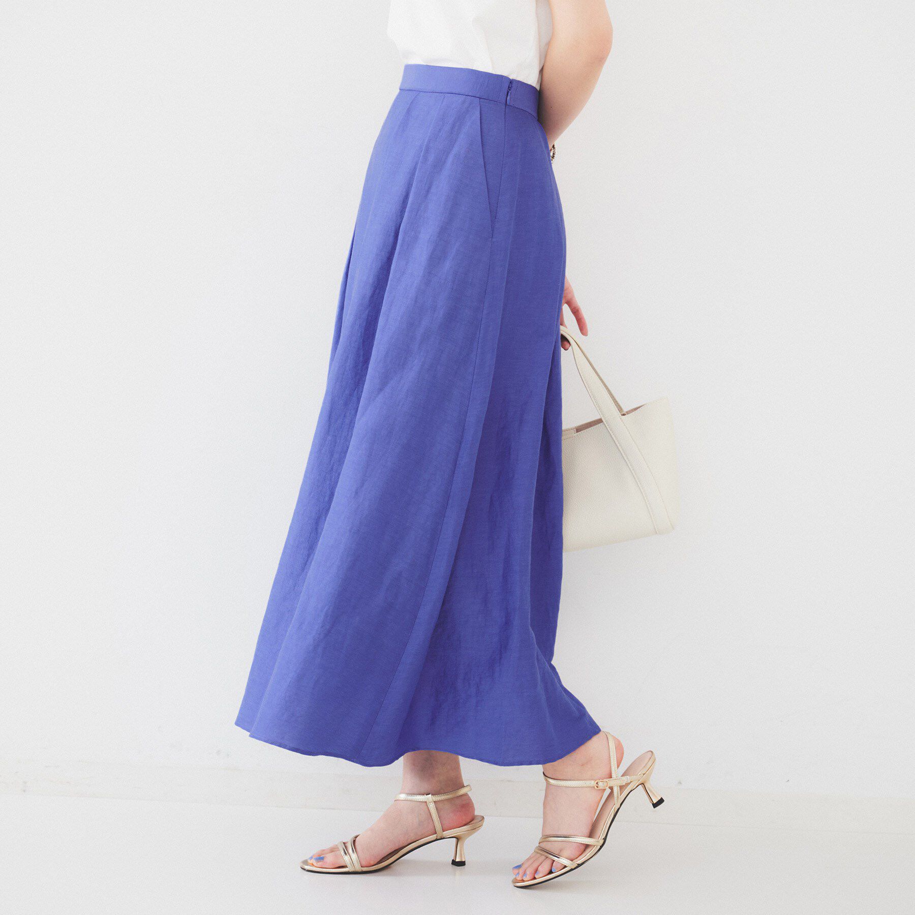 UNTITLED「【セットアップ可能/手洗い可】リネン混フレアスカート」|スカート|