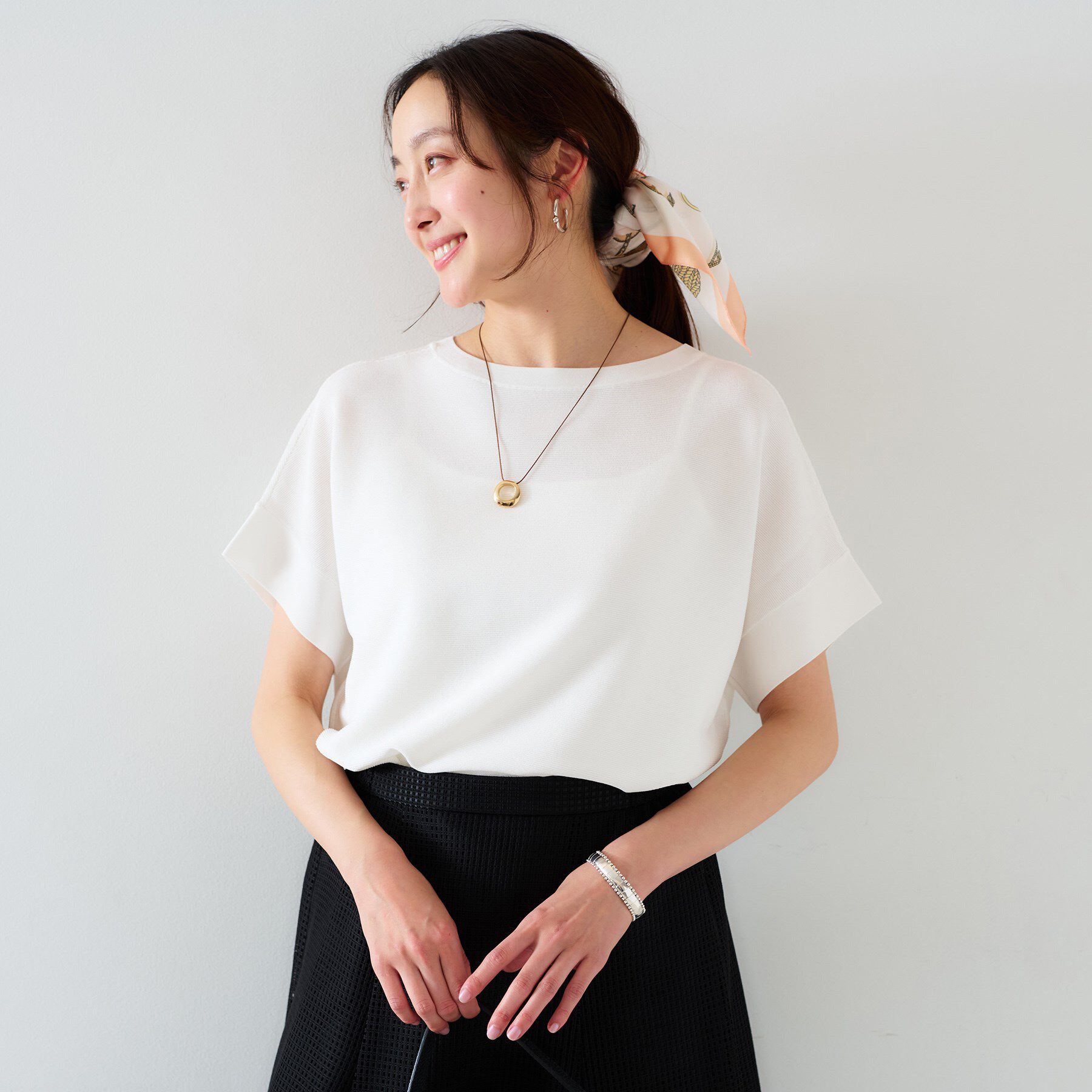 UNTITLED「【12色展開/体型カバー/2way】バウンドスリーブニット」|ニット・セーター|