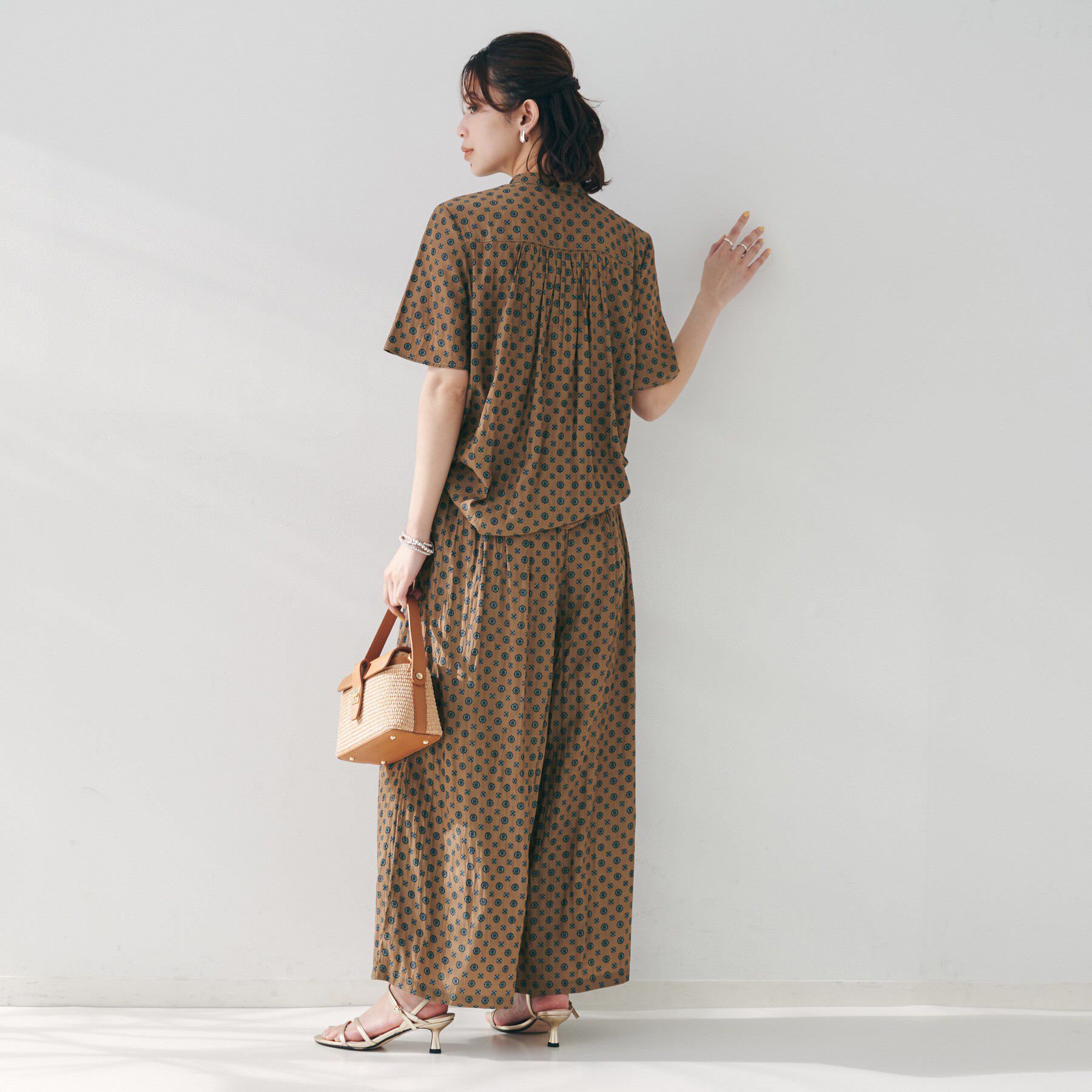 UNTITLED「【セットアップ可能/オンオフ】小紋柄ブラウス」|シャツ・ブラウス|