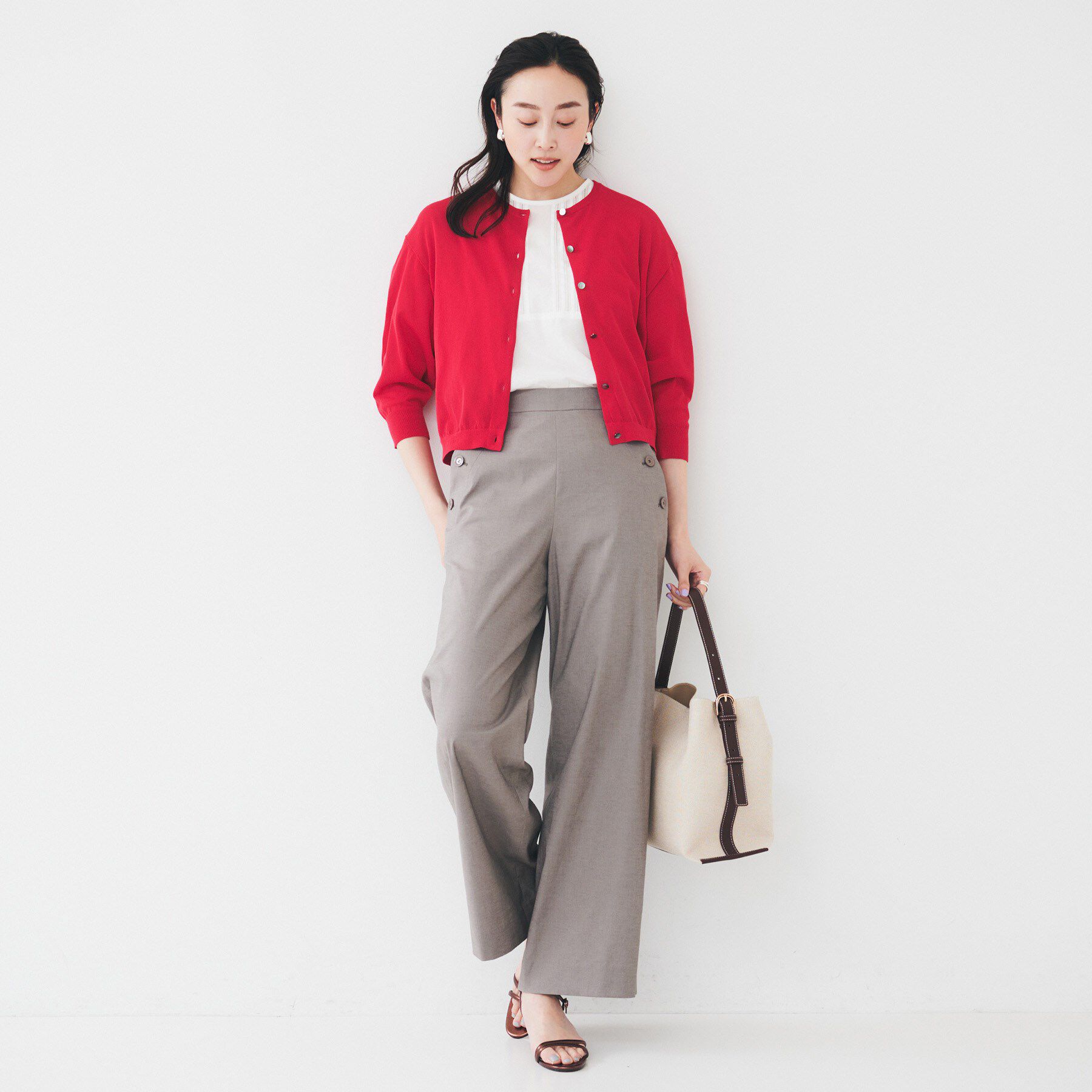 UNTITLED「【短丈/シアー/洗える】ドルマンスリーブカーディガン」|カーディガン|