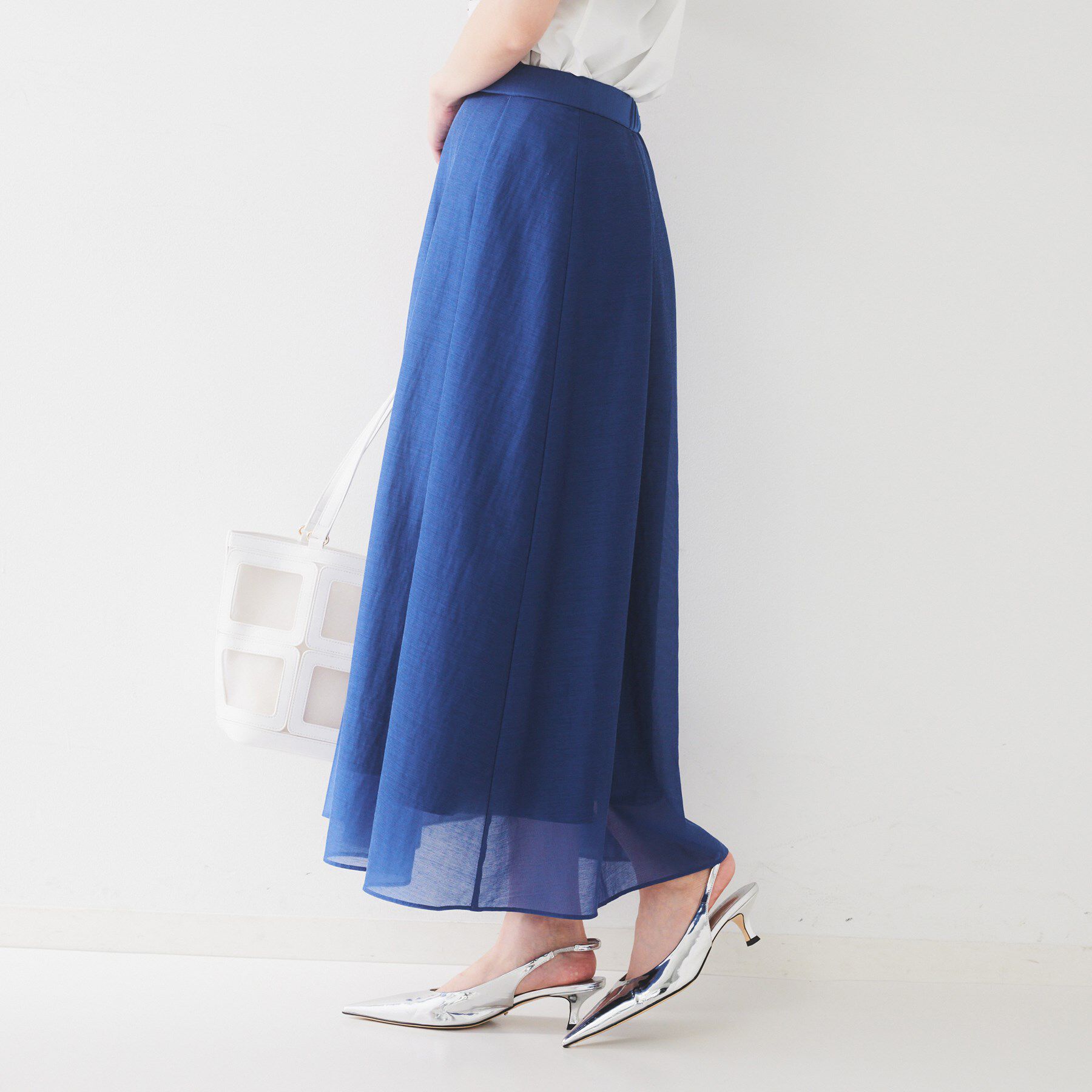 UNTITLED「【後ろウエストゴム/洗える】シアーフレアースカート」|スカート|