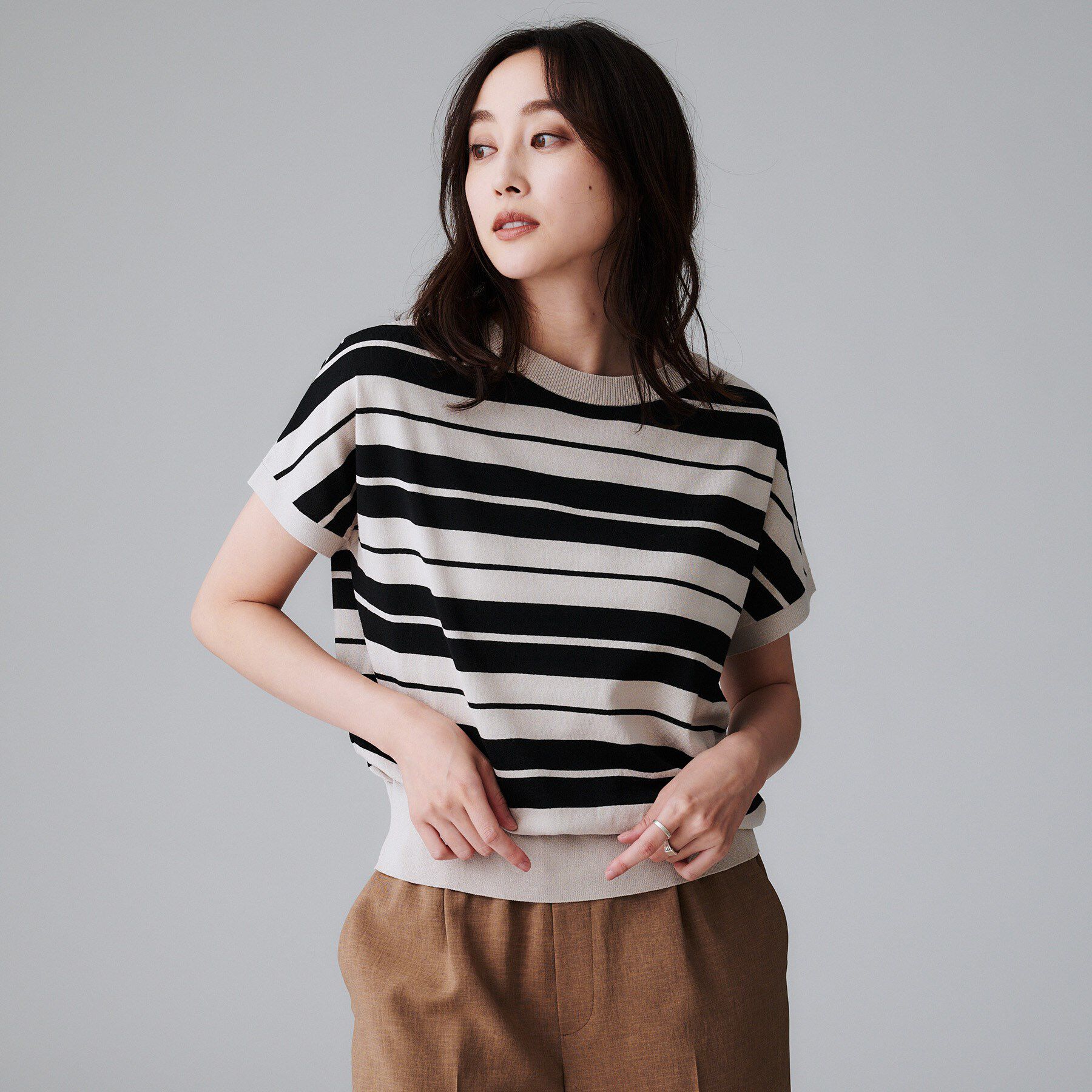 UNTITLED「【洗える/前後2WAY】ネックプルオーバーニット」|ニット・セーター|