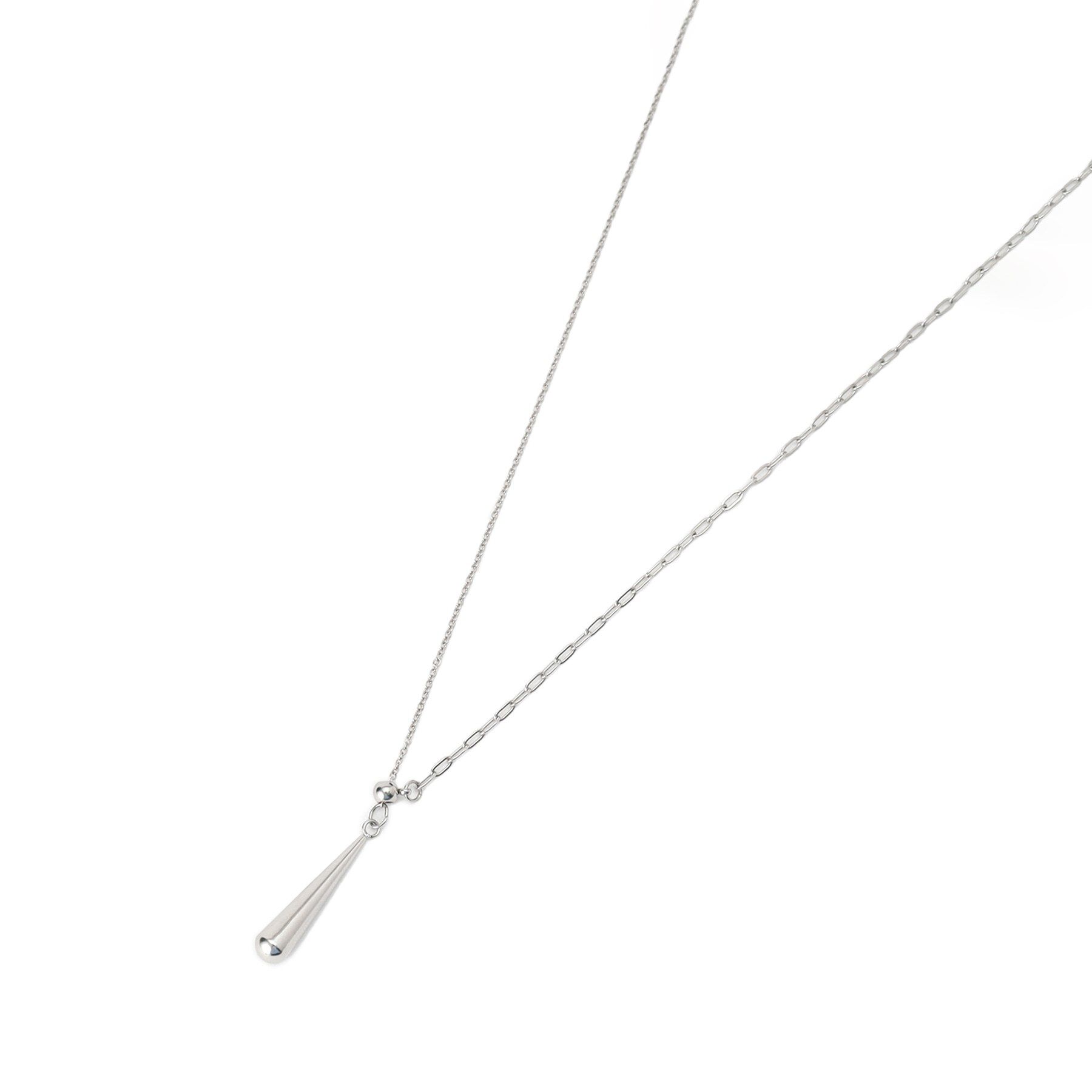 UNTITLED「【ステンレス】Y字ドロップネックレス」|ネックレス|シルバー(006)