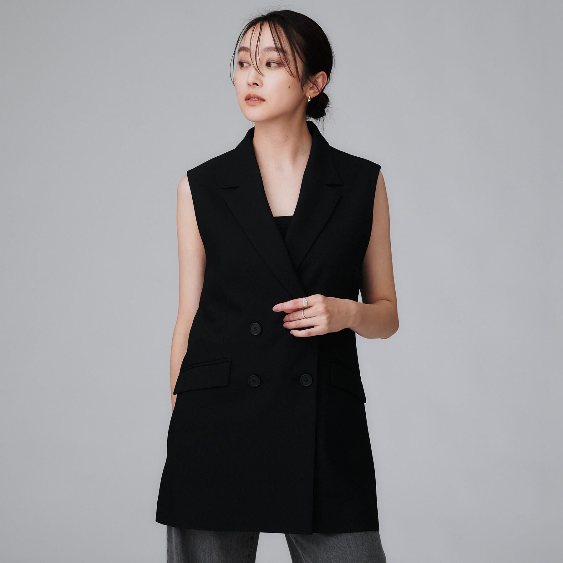 UNTITLED「【セットアップ可/洗える】スラブテーラードカラージレ」|ベスト・ジレ|