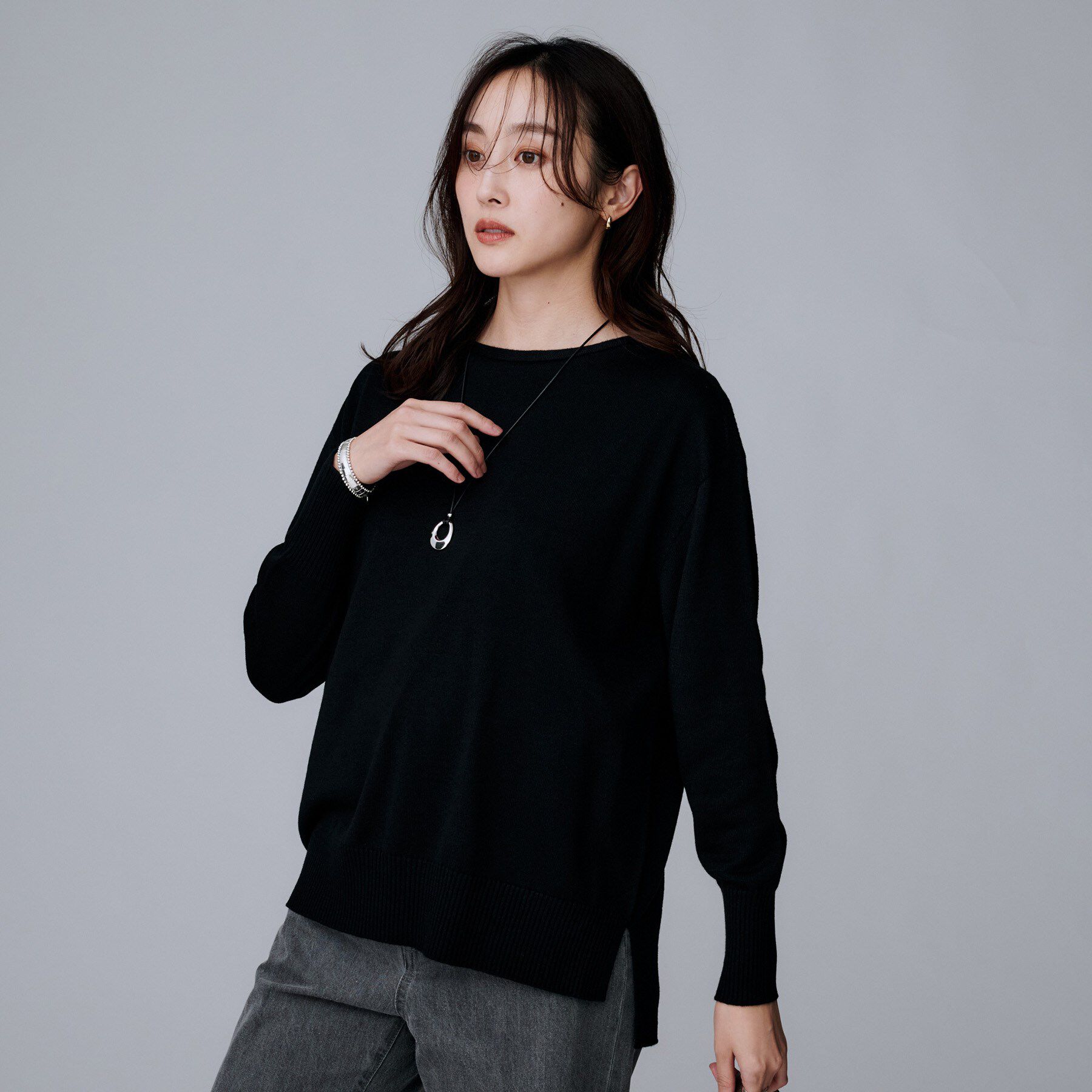 UNTITLED「【8色展開/体型カバー】魅せるタイムレスニット」|ニット・セーター|