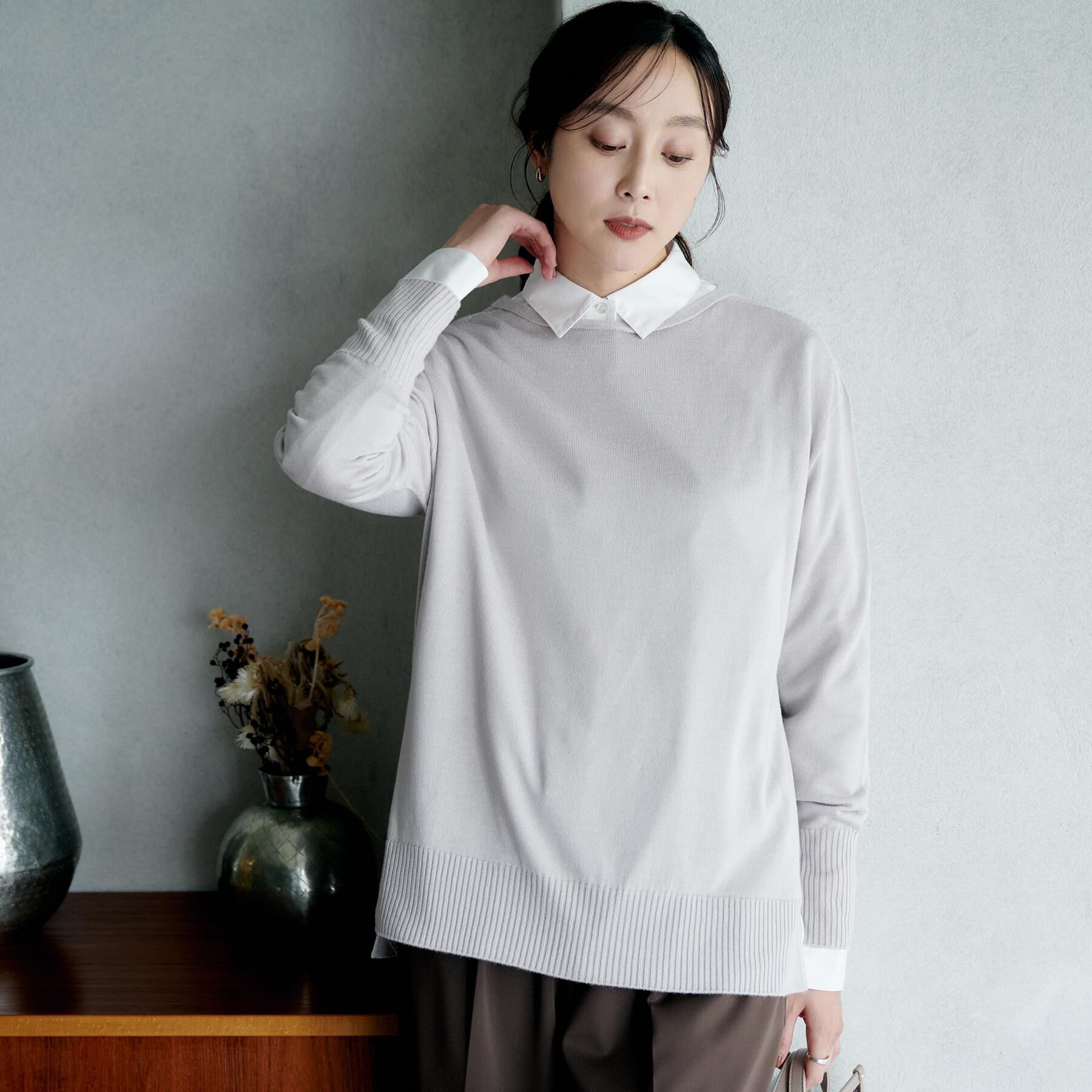 UNTITLED「【8色展開/体型カバー】魅せるタイムレスニット」|ニット・セーター|