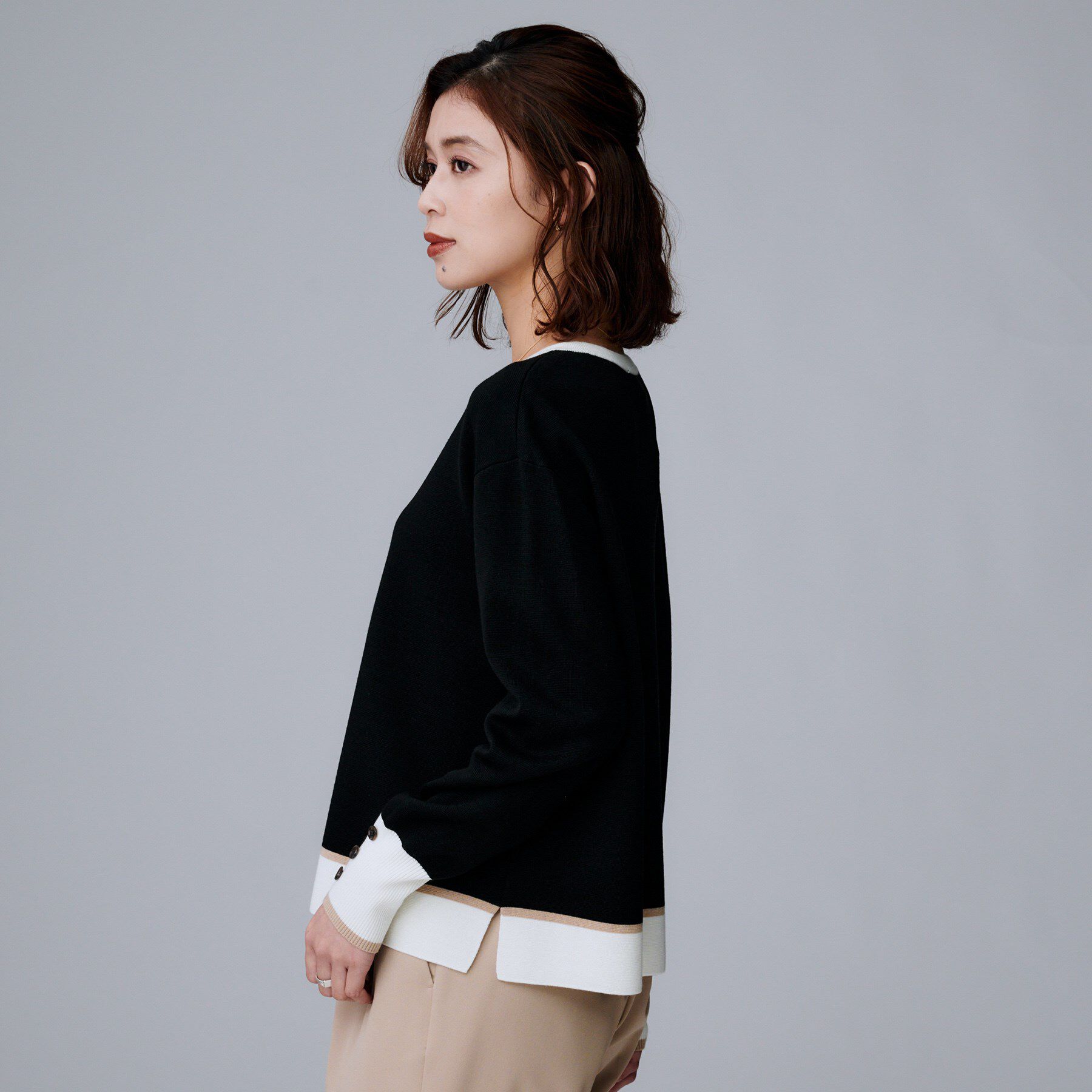 UNTITLED「【アンサンブル可/洗える】ウールミラノリブニット」|ニット・セーター|