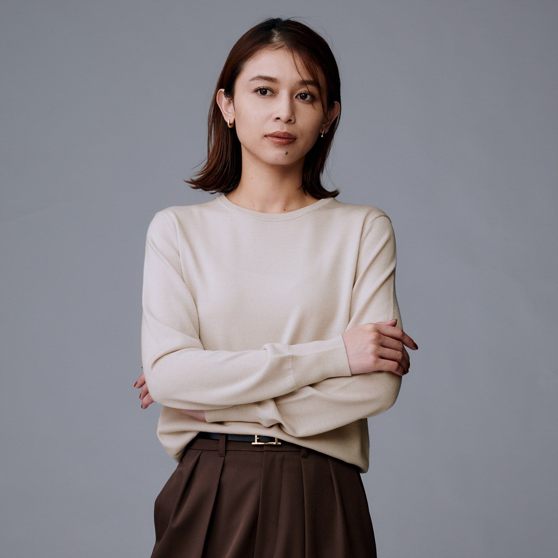 UNTITLED「【アンサンブル可/洗える/ウール100%】クルーネックウールニット」|ニット・セーター|