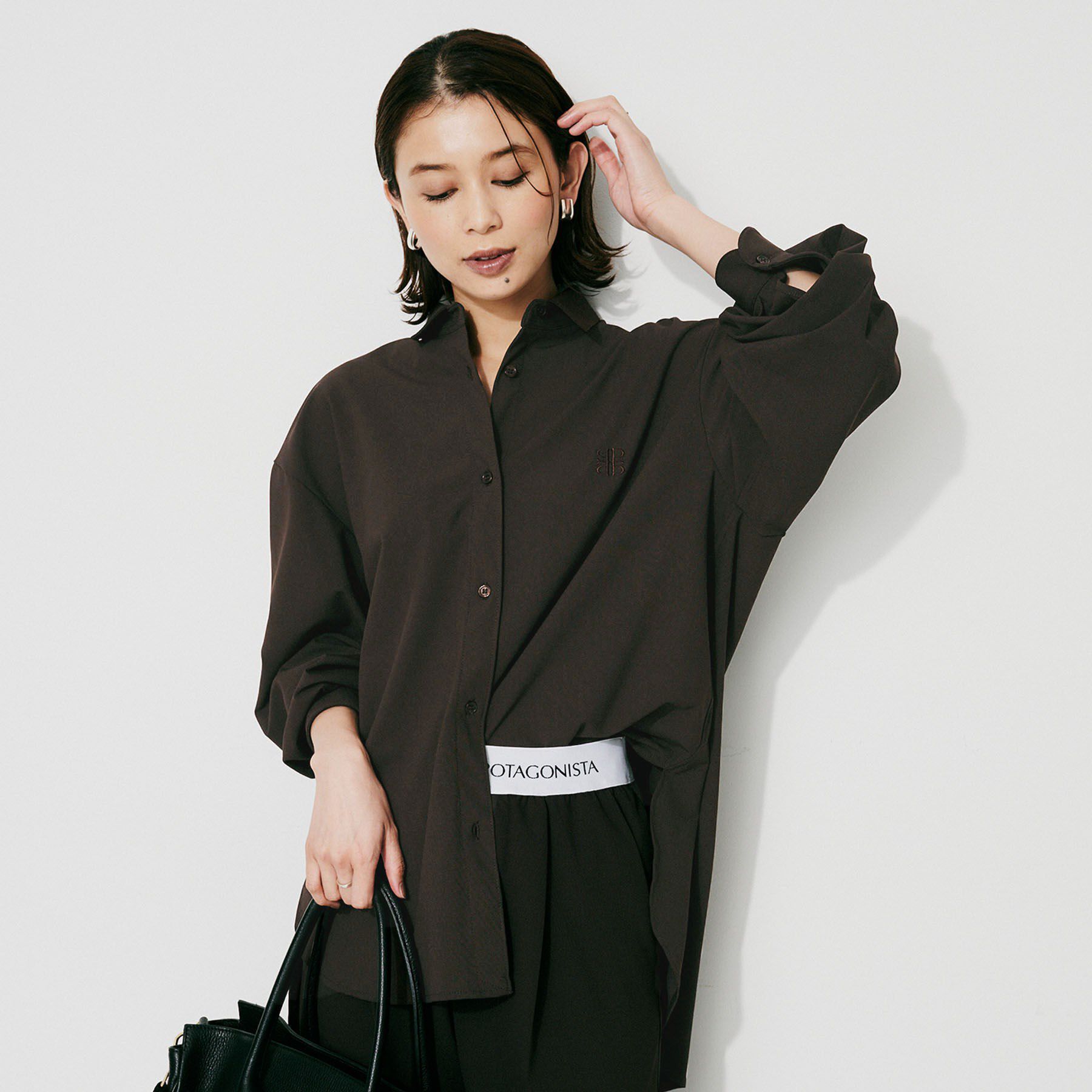 UNTITLED「【PROTAGPNISTA】QUICK DRY SHIRT」|シャツ・ブラウス|ブラウン(044)