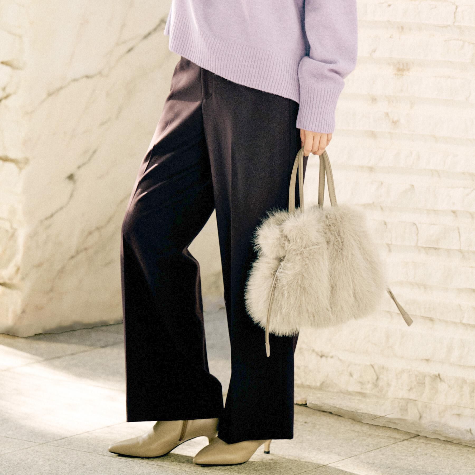 UNTITLED「【あったか素材/ストレッチ性】裏起毛ワイドパンツ」|その他|ブラウン(043)