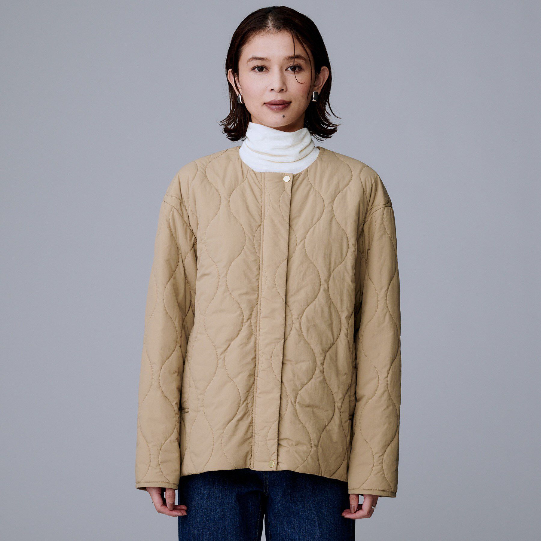 UNTITLED「【軽量／洗える／ファスナー付き】中綿 キルトコート」|ダウン|