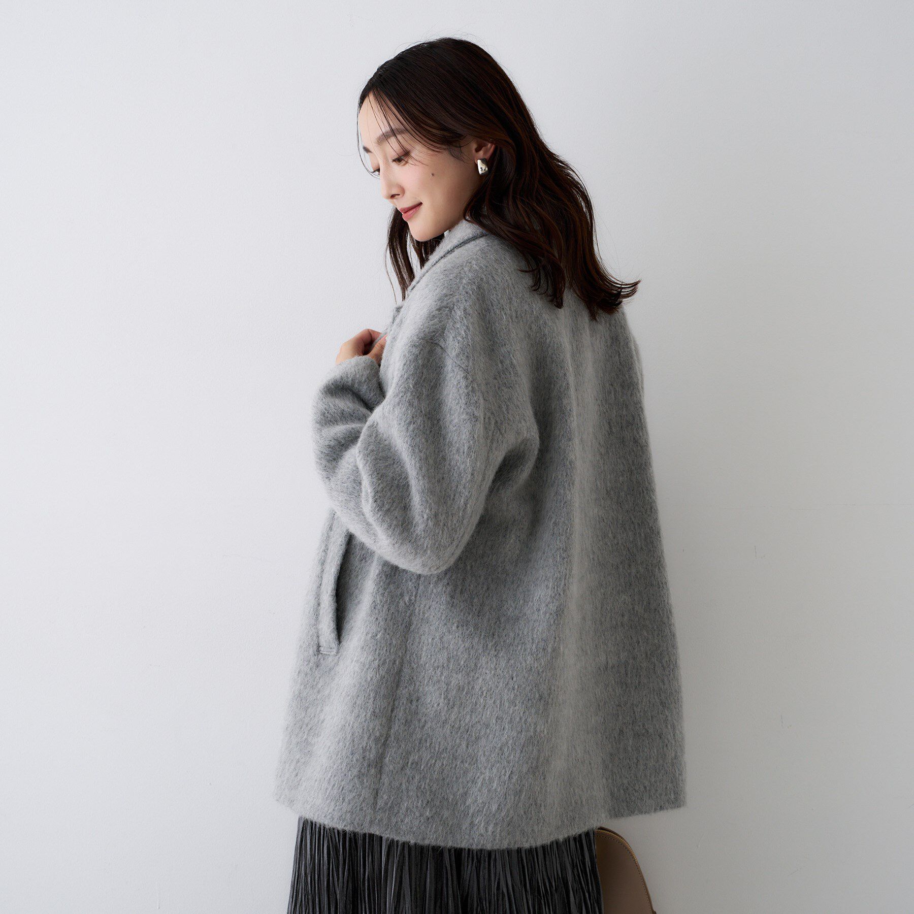 UNTITLED「【エレガントジャケット/アウター】イタリアンシャギーPコート」|ピーコート|